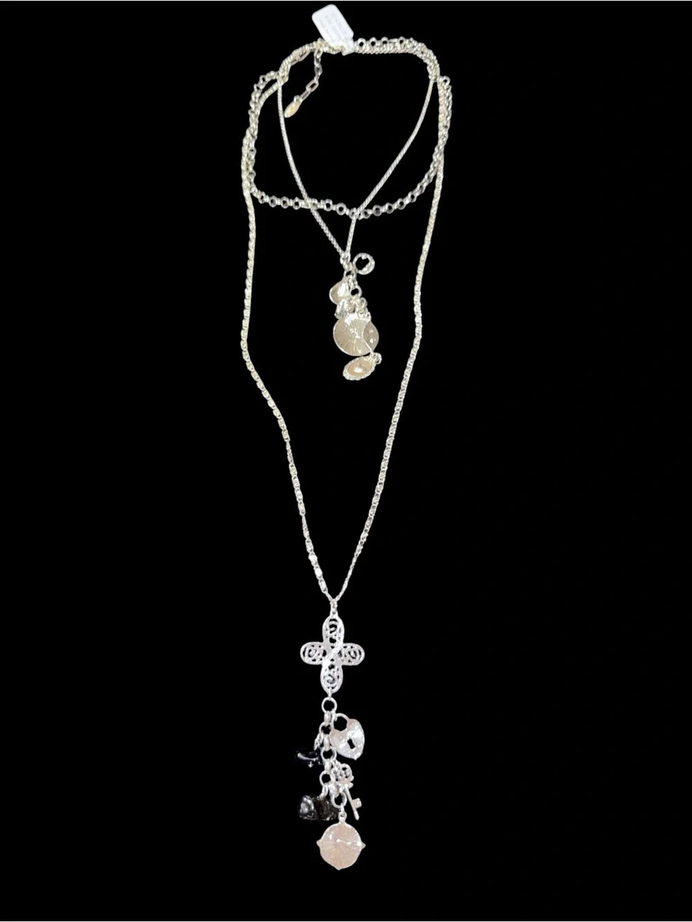 NWT Free People Luelle Layer Necklace in Silver